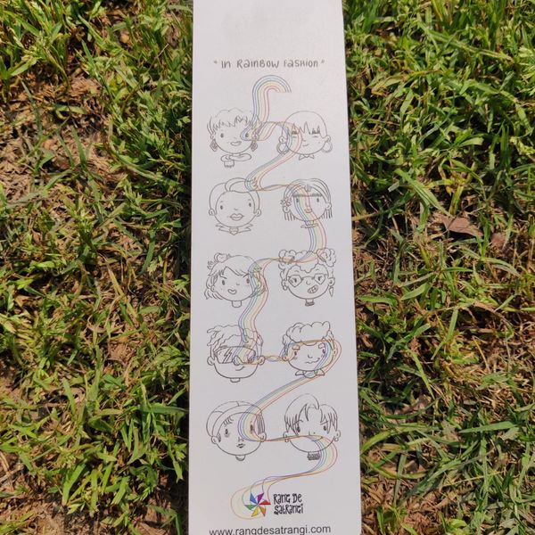 In rainbow fashion faces bookmark